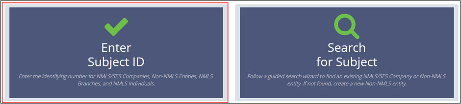 Click the Enter Subject ID button to search by subect.