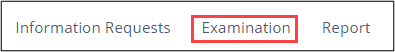 The examinations tab in the Supervisory Activity module