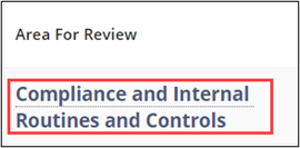 Click the desired Area for Review within the Review Summary filter