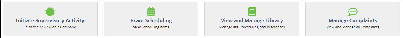 SES Home Page commands available to staff users and staff directors.