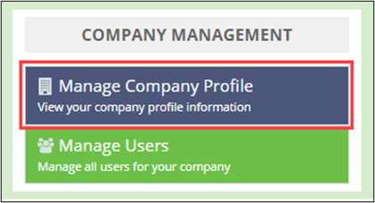 Company Management pane