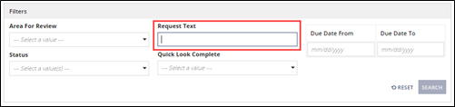 Type text in the response text filter field to search IRs
