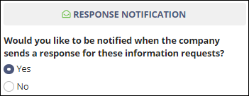 Response Notification field preference.