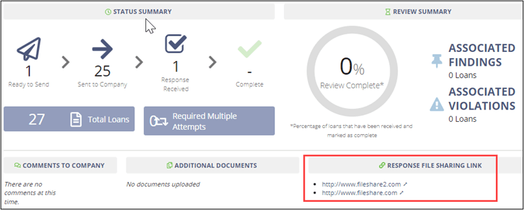 Loan Requests summary page