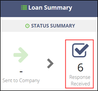 click the Response Received command to access the loan request responses sent from the company