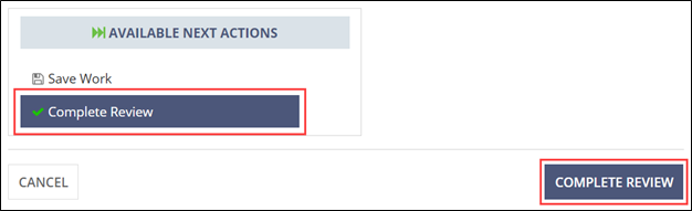Select the Complete Review option and click Complete Review to complete the loan request review.