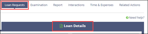 Loan Details button