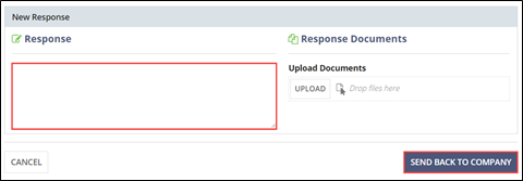 Provide a response, and click Send back to company