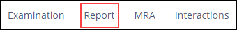 Click the report tab to open reports for this examination
