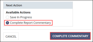 Complete Commentary button