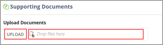 Upload supporting documents for the report