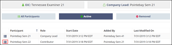 Click the View Details icon next to the participants name