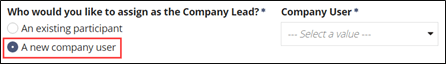 Select the new company lead from the Company User list