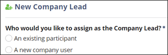 New Company Lead dialog