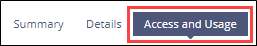 Access and Usage button