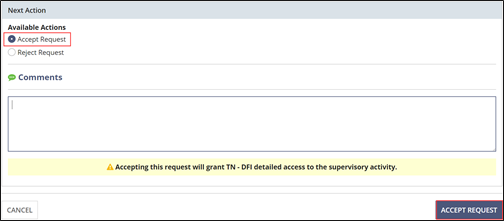 Accept Request button