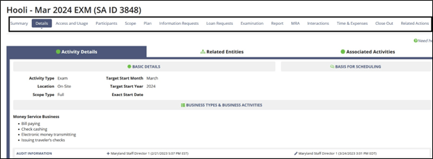 Detail level access of an SA record
