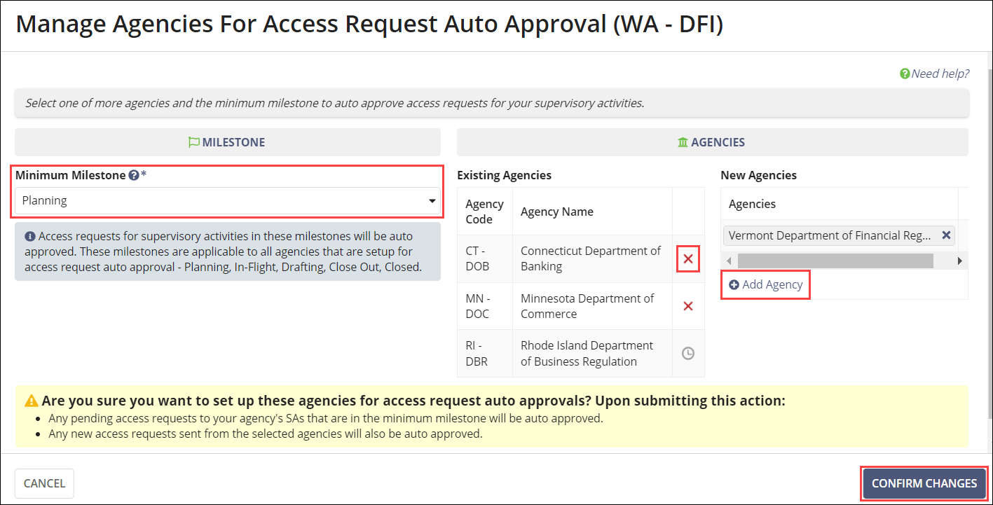 Manage auto approvals after initial set up.