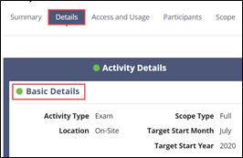 Click the Details tab to review the proposed schedule for the newly initiated SA