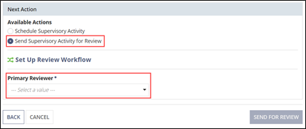 When Initiating an SA, select the option to Send for Review