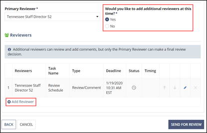 Add a reviewer to the SA review