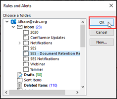 Click OK to save the new rule