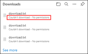 Downloads list in Microsoft Edge browser