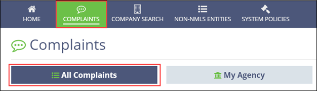 View the list of All Complaints