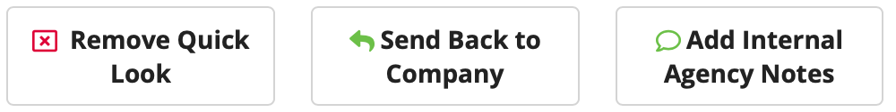 a complaints IR that has been marked "quick look complete" can be returned to an unreviewed status by clicking Remove Quick Look