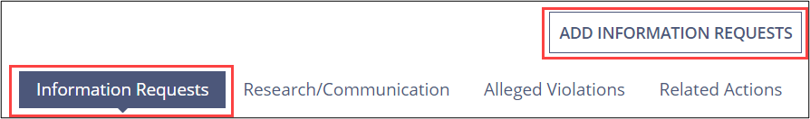 Add Information Requests
