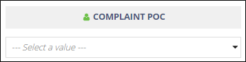 Select a Complaint point of contact from the list