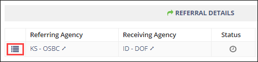 The view details icon on the Referral Details pane for the referred complaint