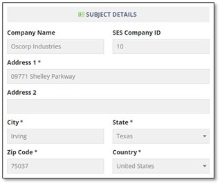 screen capture showing Example of Subject Details