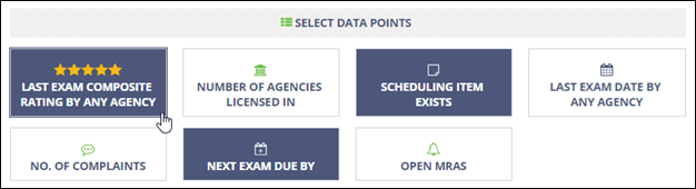 Data Point filters to delimit the list of companies for scheduling