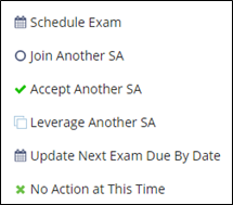 The list of possible decisions for each company in the queue