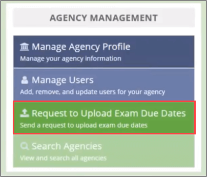 Request CSBS to upload exam due dates