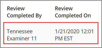 Review Summary Quick Filter display