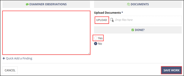The Save Work button in the bottom right