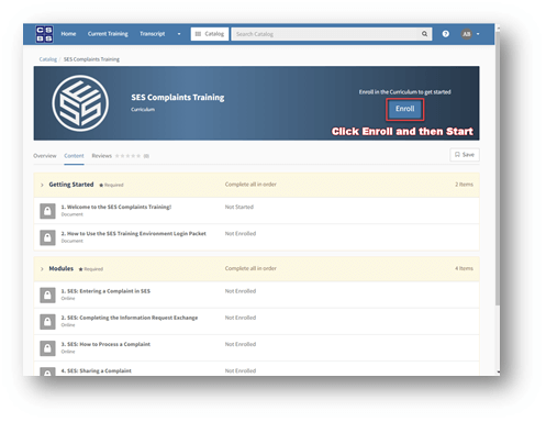 SES Complaints Training on FLEX