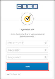 Type the Credential ID
