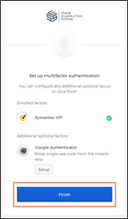 Click Finish to complete the Symantec VIP registration on your device.