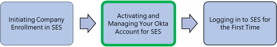 Flowchart showing the SES Company enrollment process