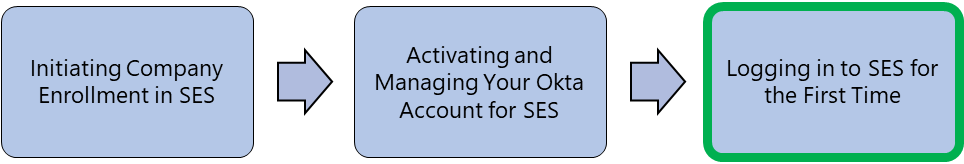 Flowchart showing SES Company enrollment process