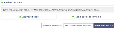 Reassign Primary Reviewer command