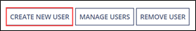 The create new user button is located in the upper right corner of the screen.