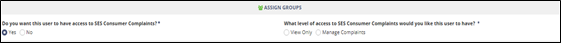 User options for access to Consumer Complaints