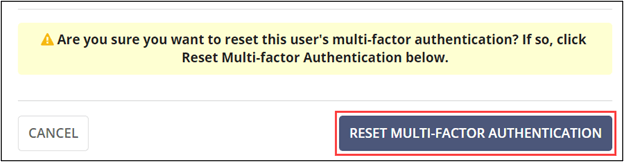 Reset multi-factor authentication