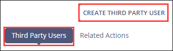 Create third party user button.
